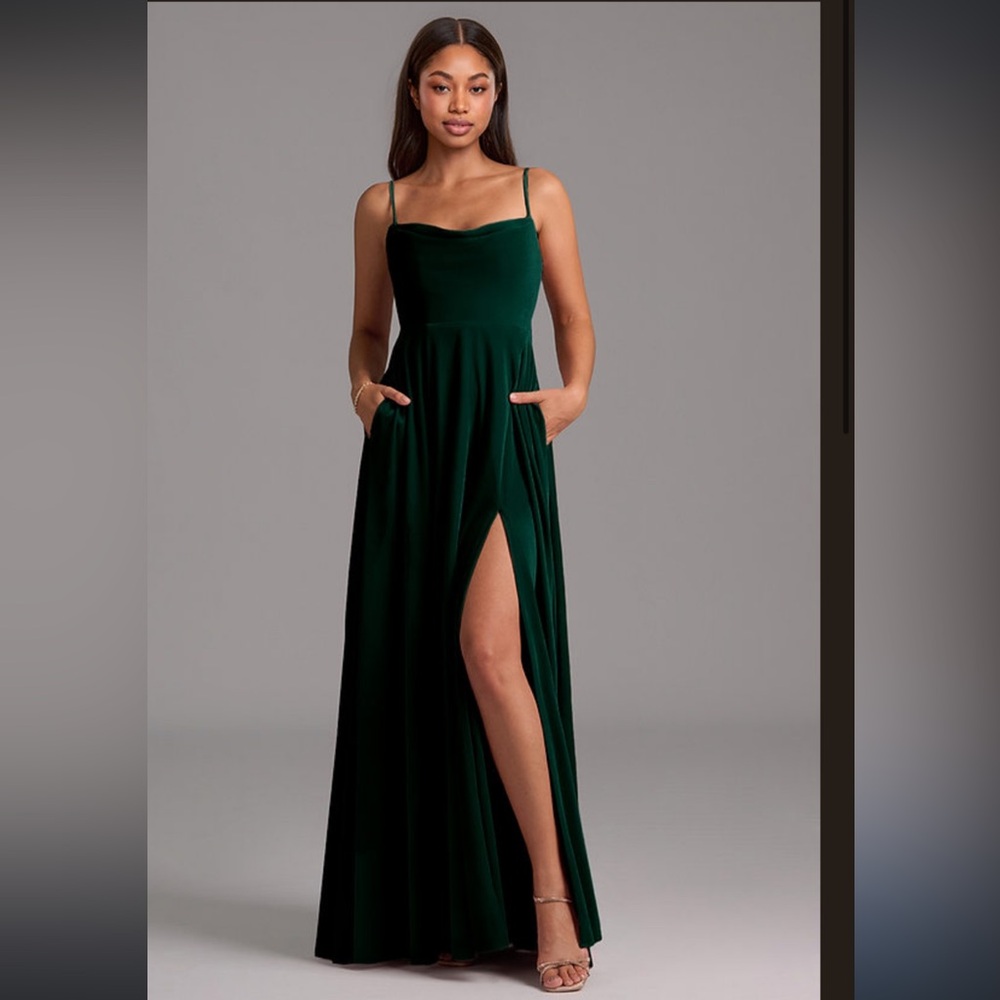 Velvet Green Evening Gown